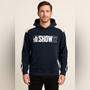 MLB The Show 22 Hoodie Men’s 2XL Black White Pullover Long Sleeve Baseball
